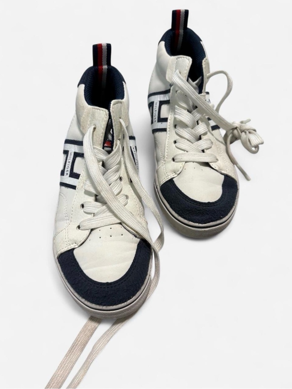 Tommy Hilfiger White and Navy Kids Sneakers